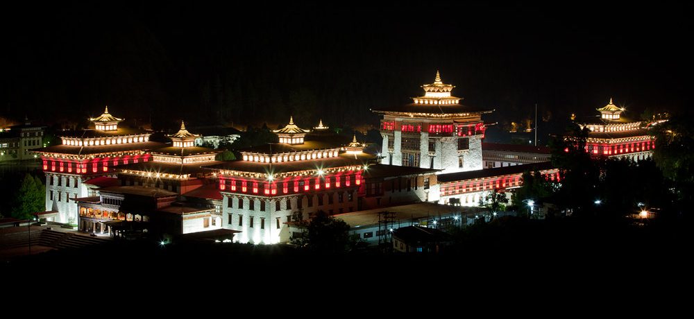 Tashichodzong Night View